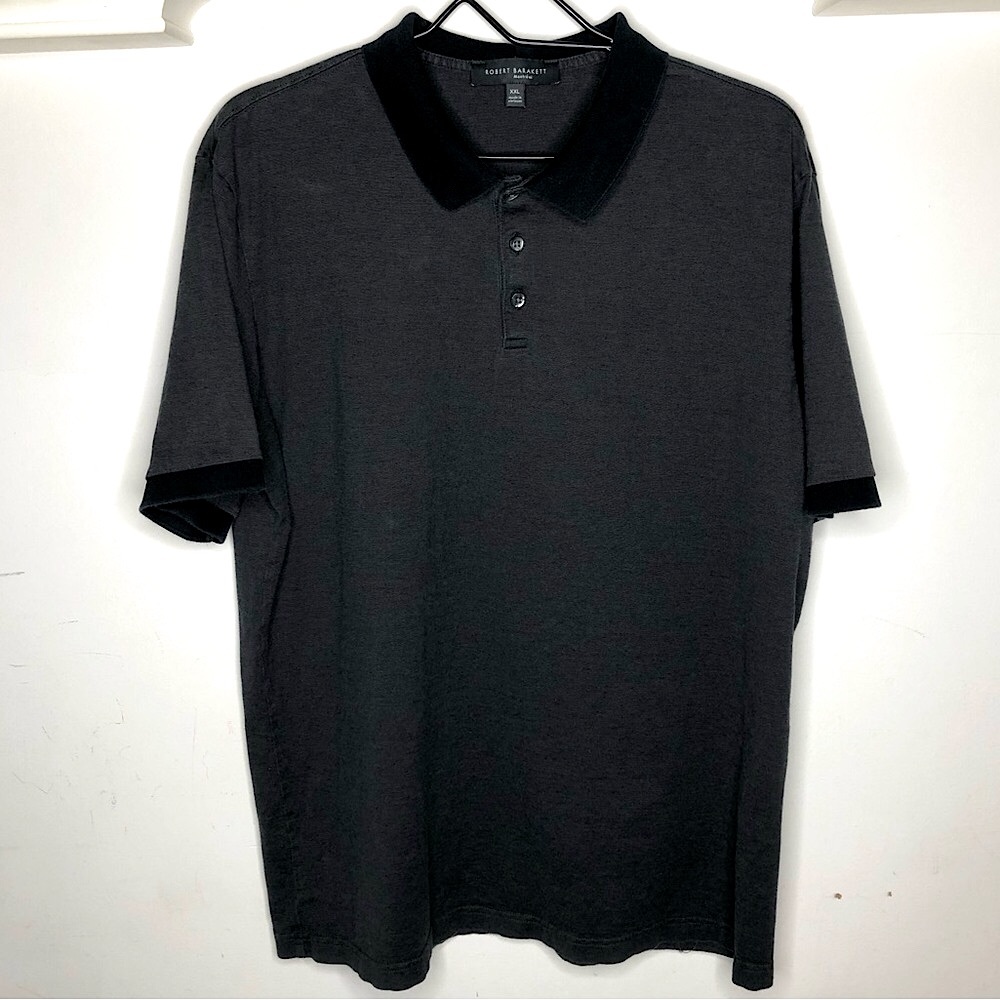 Robert Barakett Men’s Premium Pima Cotton SS Jacquard Polo Shirt Size (XXL) - Picture 3 of 10